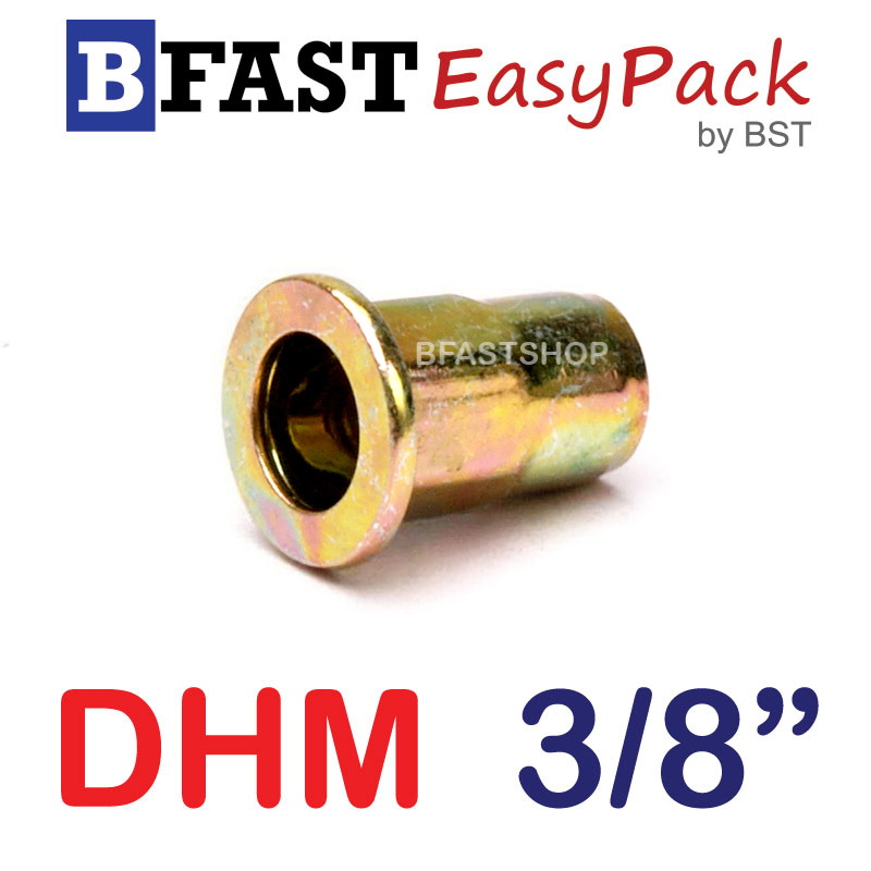 รีเวทนัท หัวแบนคอเหลี่ยม DHM 3/8" (2 ตัว/ถุง)