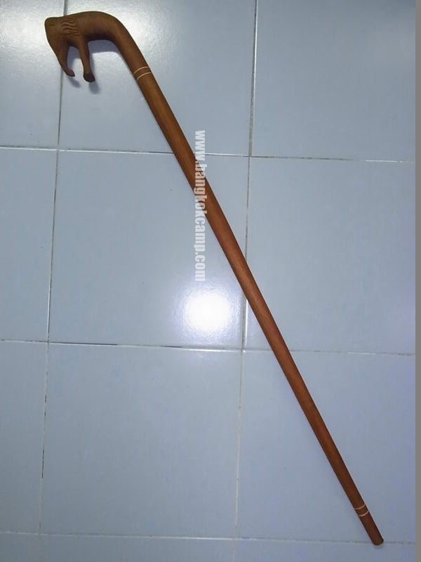 ไม้เท้า (ไม้ประดู่) จับกระชับมือ หัวช้าง งานปราณีตน่าสะสม หรือเหมาะเป็นของฝากผู้ใหญ ่