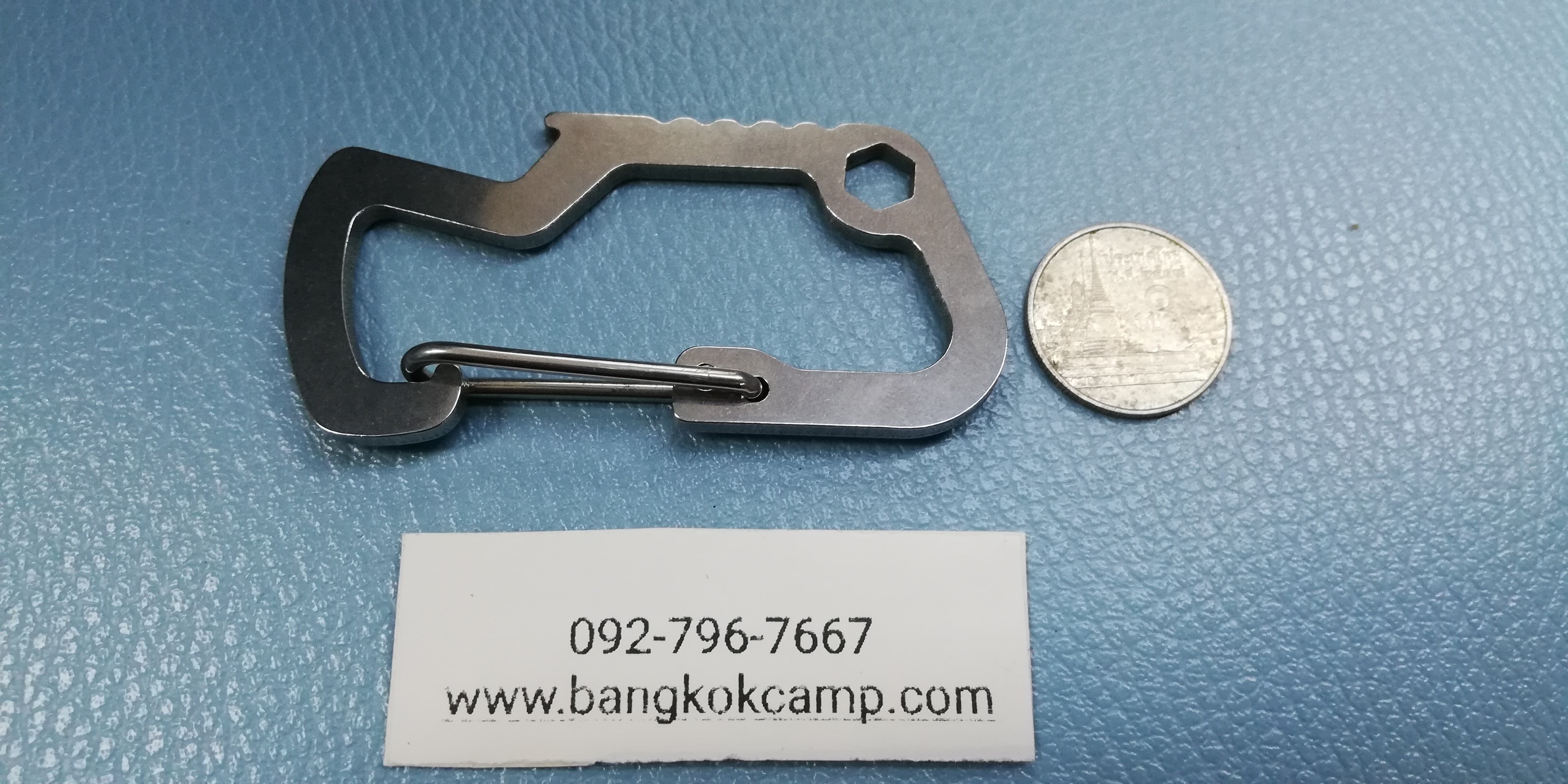 พวงกุญแจ คาราบิเนอร์ Carabiners สแน็ปลิงค์ Snaplink - สแตนเลส ขนาด2.5นิ้ว (มีที่เปิดขวด) (2อัน)