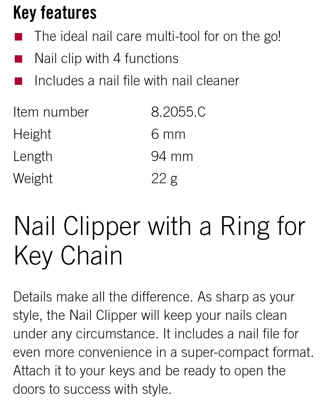 กรรไกรตัดเล็บ Victorinox nail Clipper (8.2055.C) SwissMade
