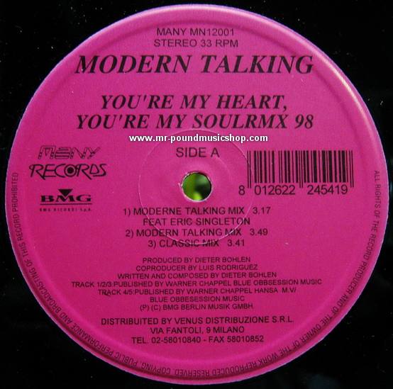 Modern Talking - You're My Heart, You're My Soul RMX 98