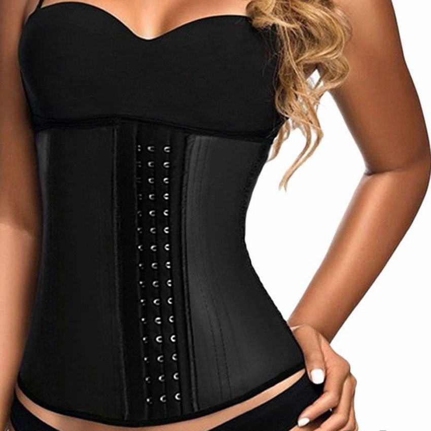 CatWalk Waist Latex Rubber Trainer Cincher Underbust Corset BodyShapewear S-XXL (Black) - Intl