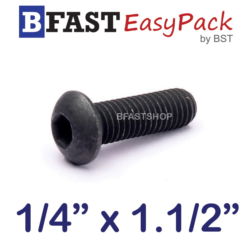 สกรูจมกลมดำ 1/4" x 1.1/2" (5 ตัว/ถุง)