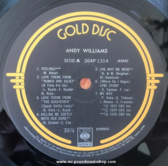 Andy Williams - Gold Disc