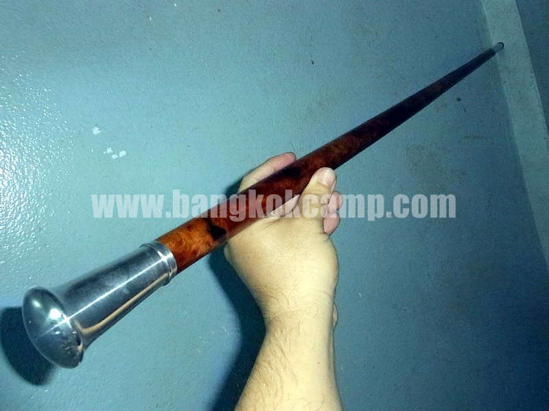 ไม้หายาก... ไม้ตะพด(ไม้ปุ่มประดู่, ปมประดู่) ลายสวยมาก หัว+ท้ายไททาเนียม หัวทรงป้าน