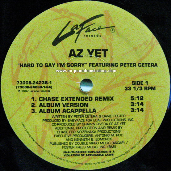 Az Yet Featuring Peter Cetera - Hard To Say I'm Sorry