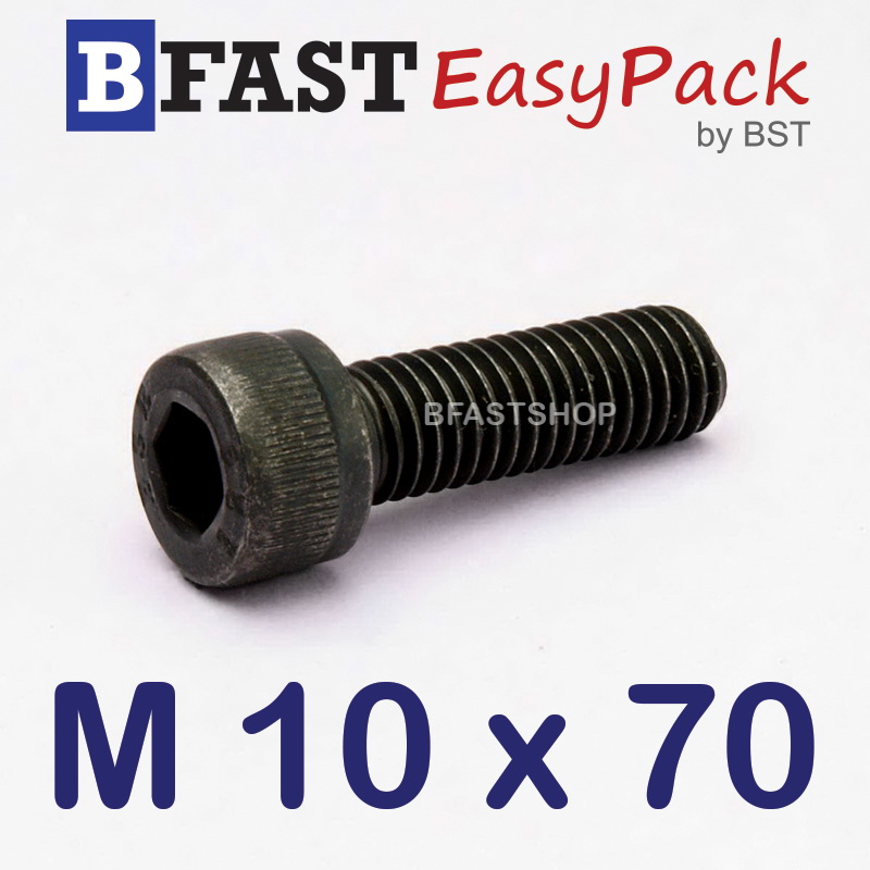 สกรูหัวจมดำ M 10 x 70 (3 ตัว/ถุง) *เกลียวครึ่ง*