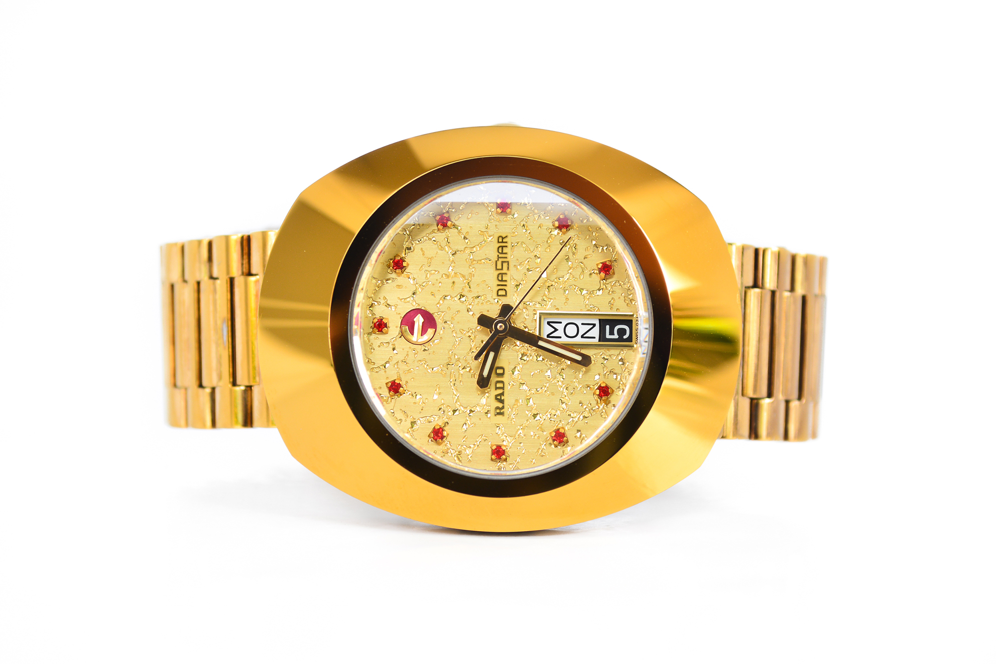Rado Diastar Automatic Man Size เรือนทอง หน้าทอง พลอยแดง