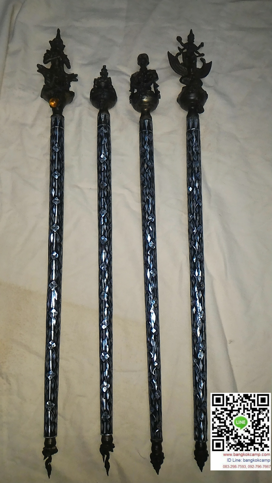 ไม้ครู หรือไม้ถือประดับมุข หัว-พระรูปรัชกาลที่5 ท้ายราหู