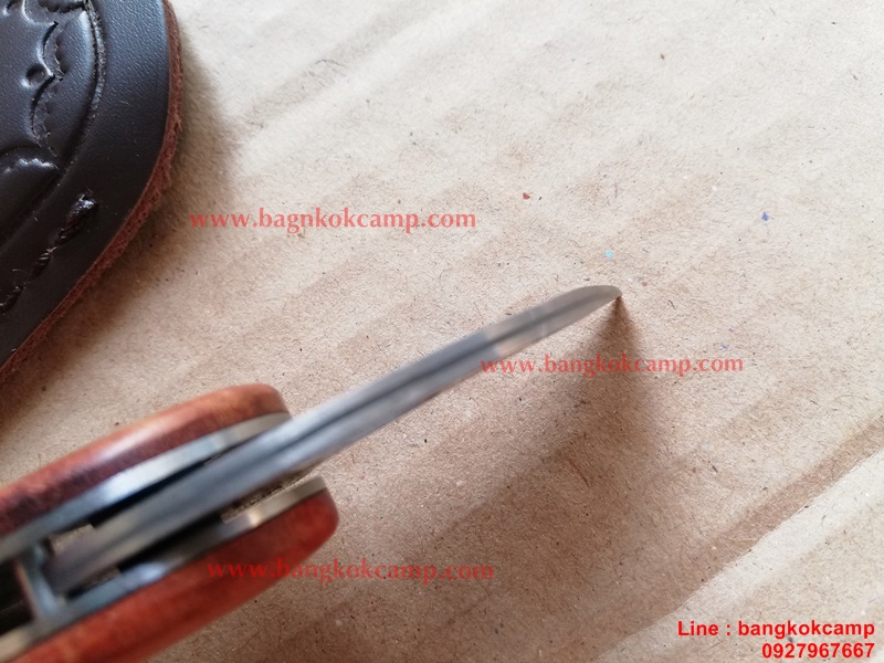 มีดพับ ดามัสกัส Damascus พร้อมซองหนังแท้ (1)