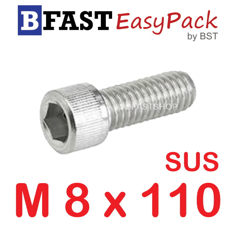 สกรูหัวจมสแตนเลส SUS M 8 x 110 (1 ตัว/ถุง)