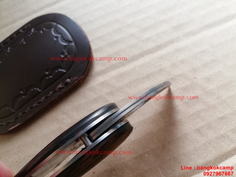 มีดพับ ดามัสกัส Damascus พร้อมซองหนังแท้ (6)