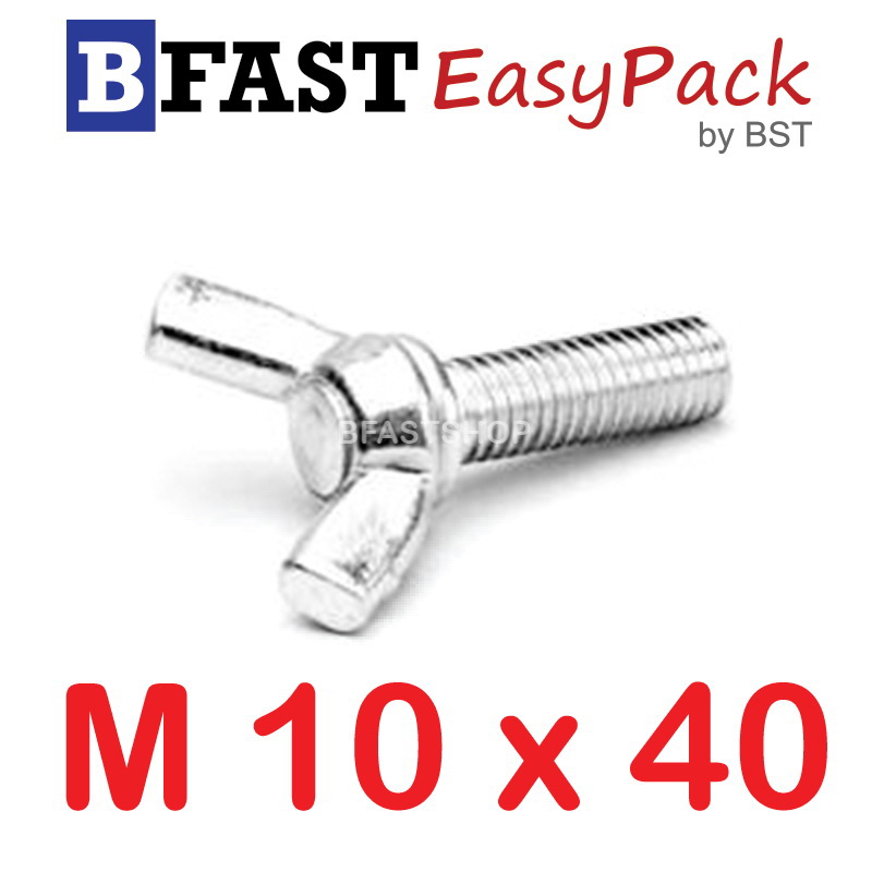 สกรูหางปลาหูกระต่ายสแตนเลส M10 x 40 ( 1ตัว/ถุง)