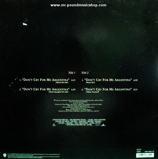 Madonna - Don't Cry For Me Argentina (From OST. Evita)