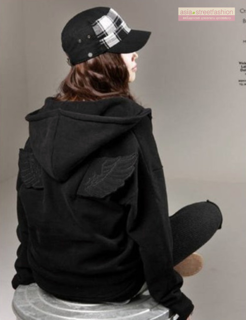 สีดำ เสื้อกันหนาว มีปีก เกาหลีสุดๆ น่ารัก เสื้อกันหนาว ฮู้ดดี้ มีปีก เกาหลีสุดๆ น่ารัก เลือกสีที่พร้อมส่งด้านในเลยค่ะ BLACK L