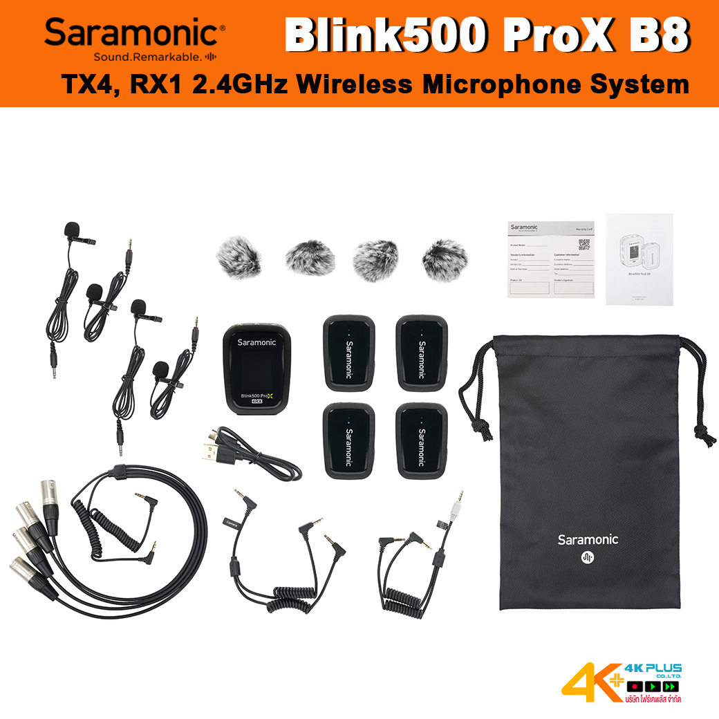 Saramonic Blink500 ProX B8 2.4GHz Wireless Microphone System (TX4, RX1)