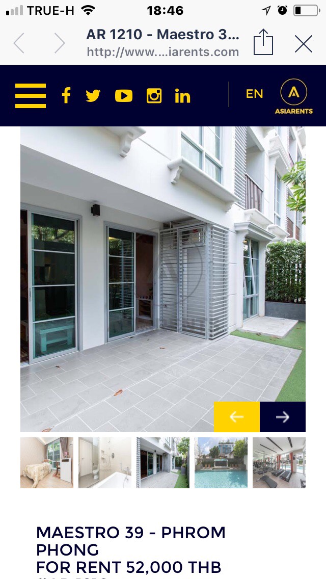 ขาย / เช่าคอนโด Maestro 39 (มาเอสโตร 39) 2 ห้องนอ 2 ห้องน้ำ ขนาด 96 ตรม (รวมพื้นที่สวน) ห้องแต่งครบพร้อมเข้าอยู่