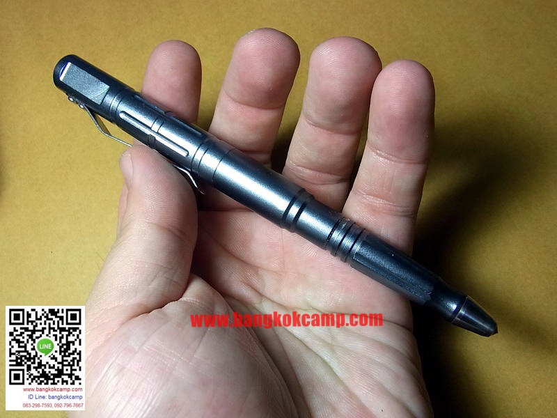 ปากกา Tactical สีฟ้า ปลายคาร์ไบท์(กระแทกกระจกได้) ปลายคาร์ไบท์แข็งมากใช้ขูด-เขียนโลหะได้