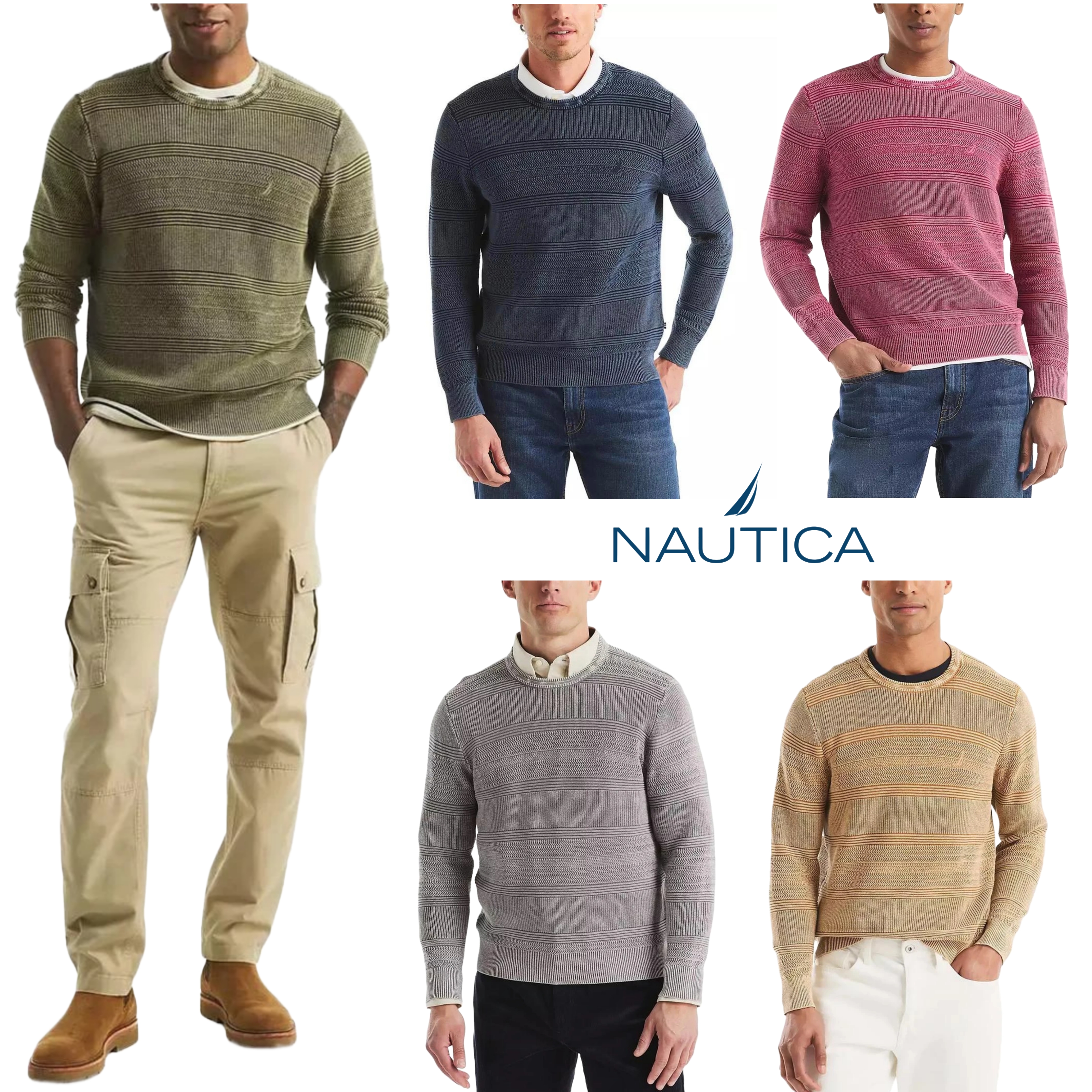 Nautica Stonewashed Crewneck Sweater