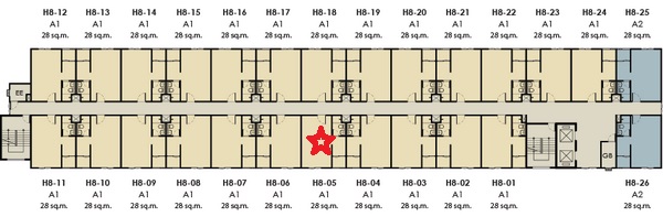 ให้เช่า คอนโด UNIO Charan 3 (ยูนิโอ คอนโด จรัญฯ 3) ห้อง สตูดิโอ 1 ห้องน้ำ ตึก H ชั้น 6 ห้อง 605 ขนาด 28 ตรม.เฟอร์นิเจอร์ครบ