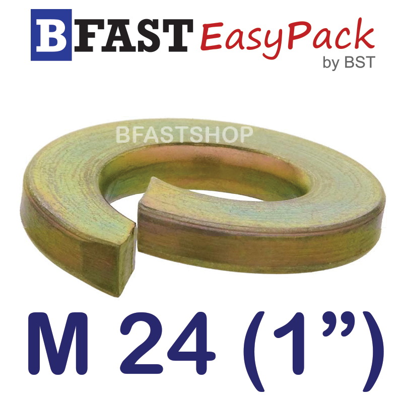 แหวนสปริง M24 (1") ชุบรุ้ง (3 ตัว/ถุง)