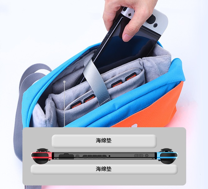 กระเป๋าเป้สะพายข้างสำหรับเครื่องเกม Nintendo Swtich OLED Lite และเครื่องพกพารุ่นอื่นๆ