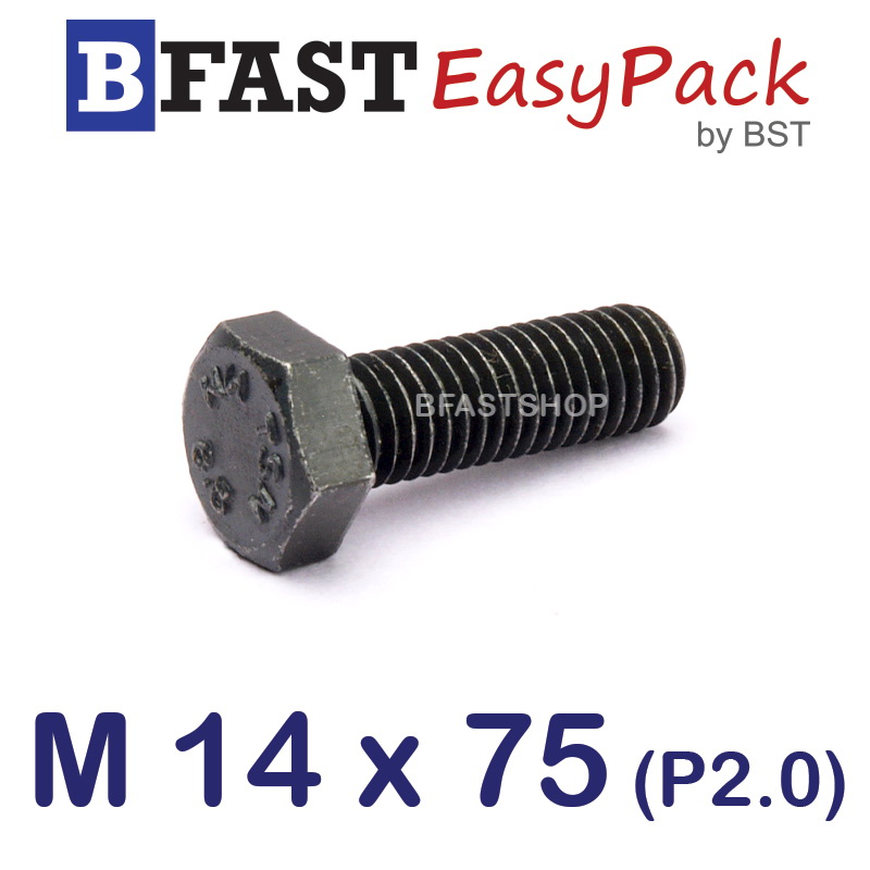 สกรูมิลดำ M 14 x 75 *เกลียวครึ่ง*