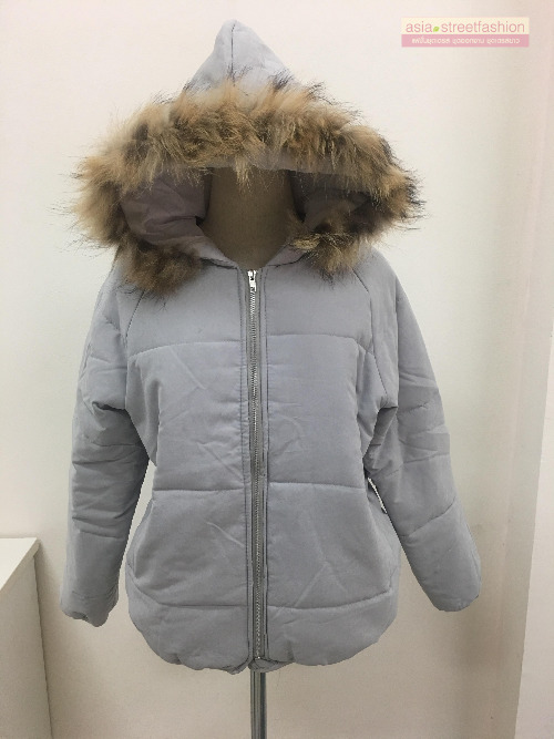 เสื้อกันหนาว ฮู้ดดี้ ผ้าโพลิเนื้อด้าน แต่งขนเฟลอฟู บุนวมฟูๆ หนานุ่ม อุ่นมากๆ พร้อมส่งจ้า