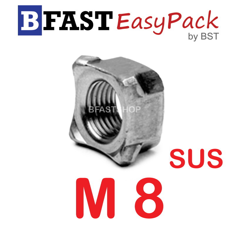 หัวน็อตอ๊าคสแตนเลส SUS M8 x P1.25 ( 4 ตัว/ถุง)