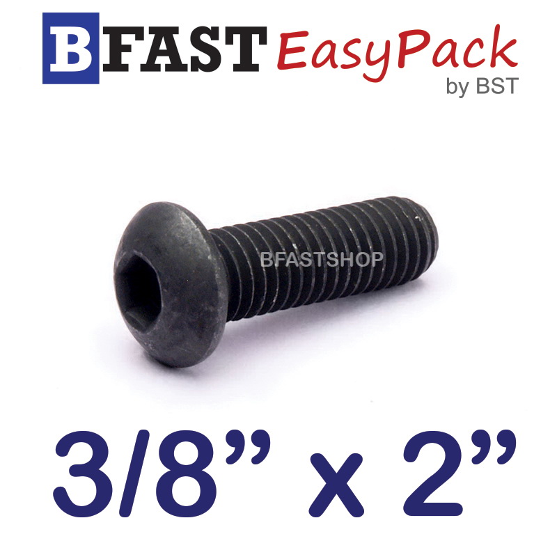 สกรูจมกลมดำ 3/8" x 2" (2 ตัว/ถุง)