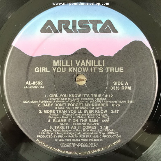 Milli Vanilli - Girl You Know It's True