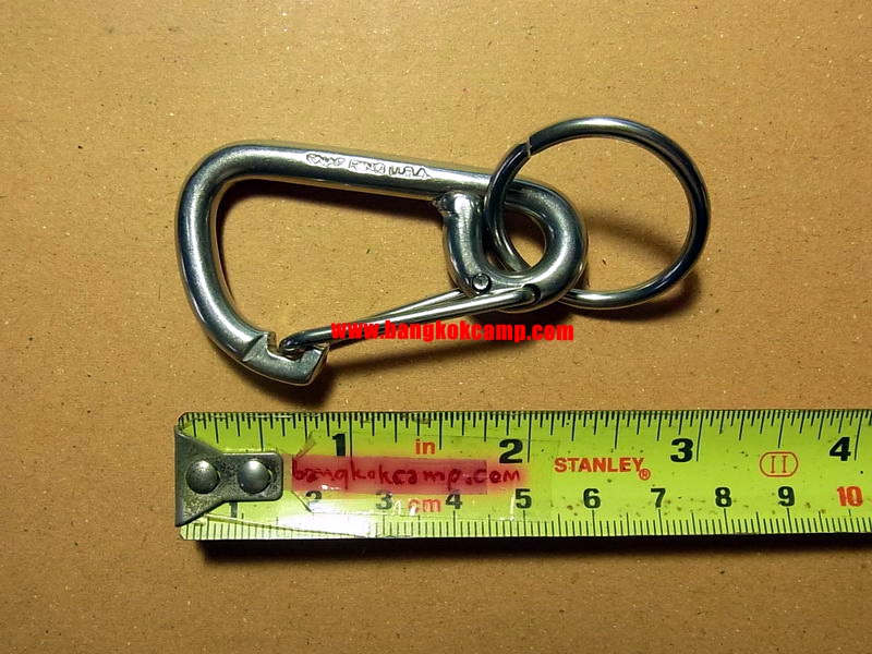 พวงกุญแจ คาราบิเนอร์ Carabiners สแน็ปลิงค์ Snaplink - สแตนเลส (ทรง จ.จาน) ขนาด2.5นิ้ว Made in USA.