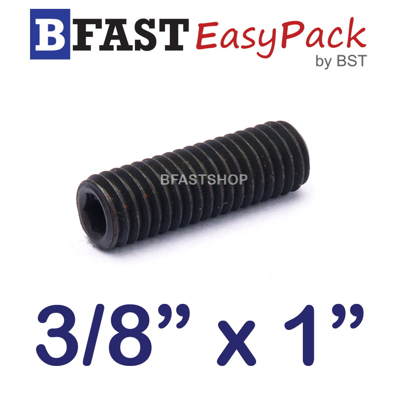 สกรูตัวหนอนดำ 3/8" x 1" (6 ตัว/ถุง)