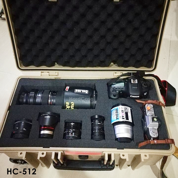 กระเป๋ากล้อง กล่องกันกระแทก Hardcase HARZ รุ่น HC-512 ไส้โฟมลูกเต๋า สีทราย
