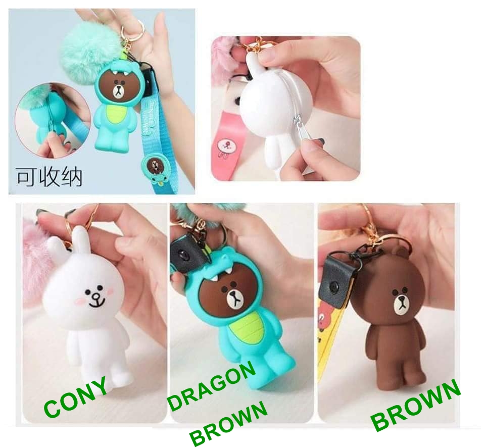 พวงกุญแจใส่เหรียญซิลิโคนลาย line friend
