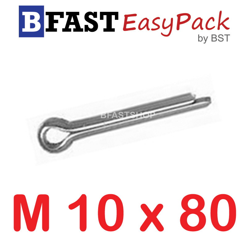 ปิ๊นสแตนเลส SUS M10 x 80 (1 ตัว/ถุง)