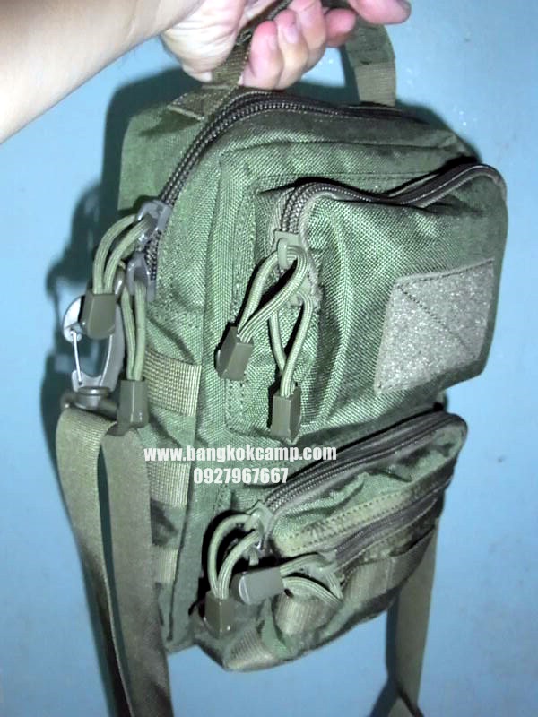 กระเป๋าสะพายข้าง ผ้าคอดูล่า (Cordura) สีเขียวทหาร