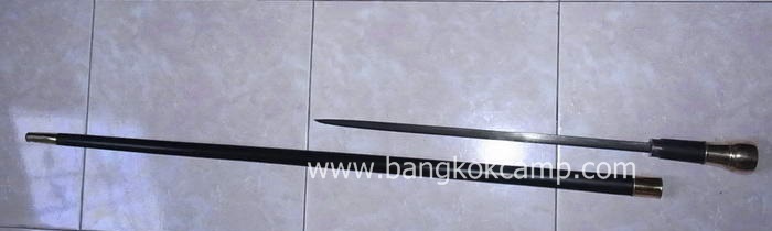 ไม้ตะพด ซ่อนมีด ประดับเหรียญ ช้างเอราวัณ(ช้าง3เศียร) สวย คลาสิก (หัวใหญ่ ทรงลูกบิด)