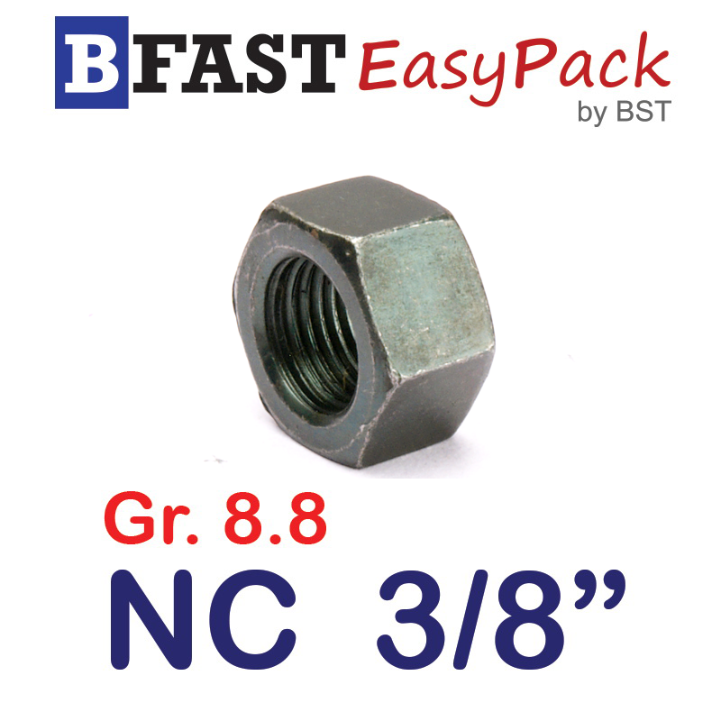 หัวน็อต NC 3/8" *เหล็กแข็งเกรด 8.8* (5 ตัว/ถุง)