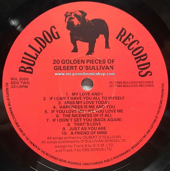 Gilbert O'Sullivan - 20 Golden Pieces Of Gilbert O'Sullivan