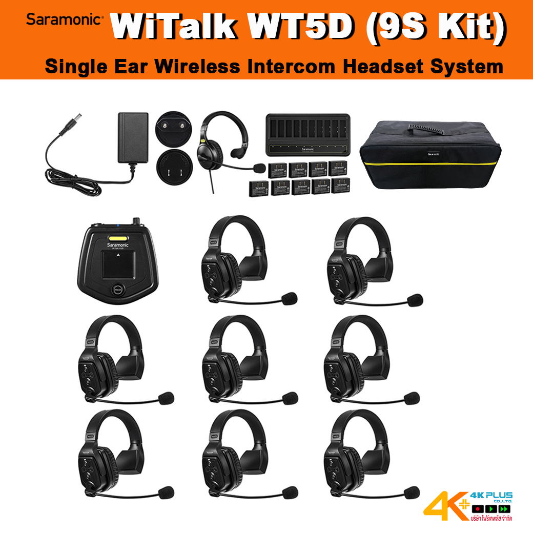 Saramonic WiTalk WT5D (9S Kit) Single Ear Wireless Intercom Headset System