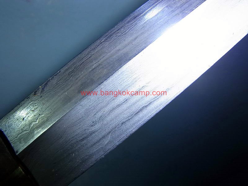 ดาบซามูไร ลายเสือ ขนาดกลาง ใบมีดเป็นเหล็กลาย (ใบมีดดามัสกัส)