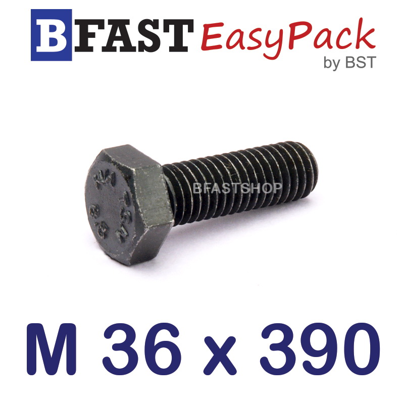 สกรูมิลดำ M36 x 390 *เกลียวครึ่ง*