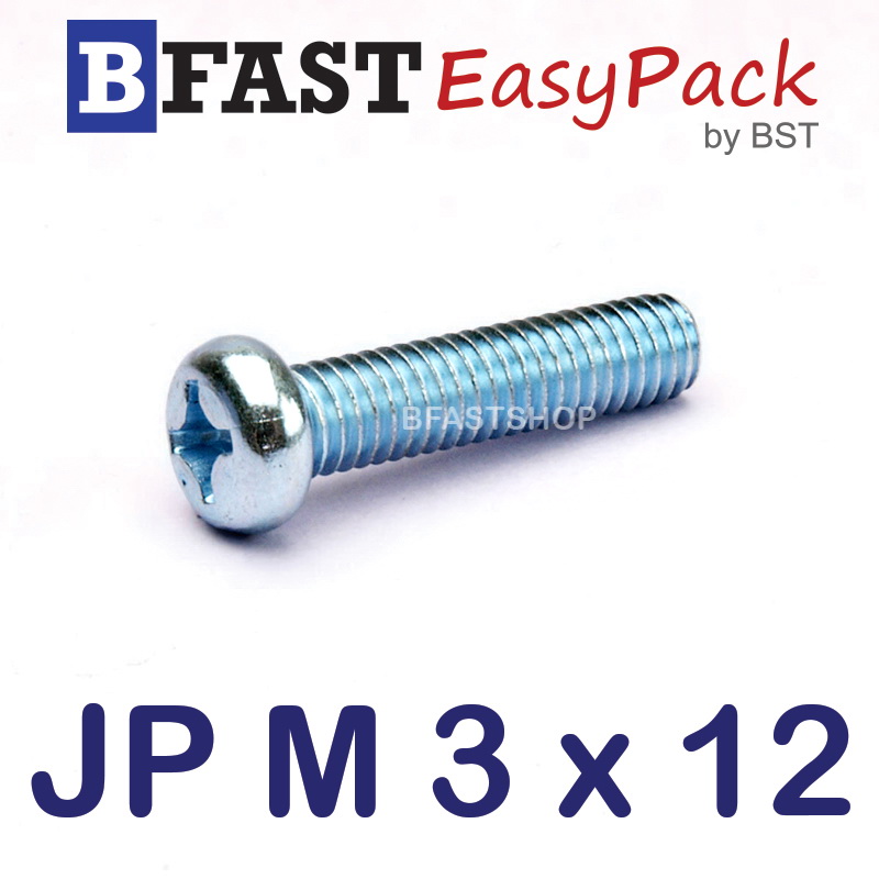 สกรูมิลสี่แฉก JP M 3 x 12 (40 ตัว/ถุง)
