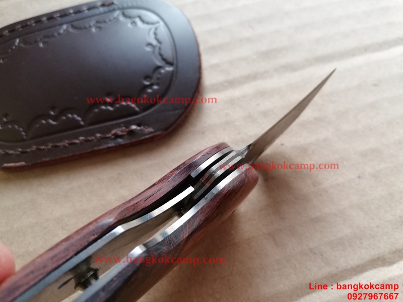 มีดพับ ดามัสกัส Damascus พร้อมซองหนังแท้ (5)