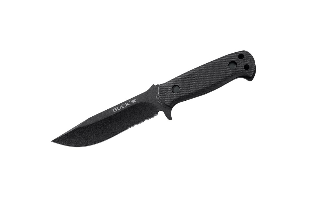 มีดใบตาย BUCK รุ่น Buck 822 Sentry Fixed 5" Combo Blade, Black Nylon Handles