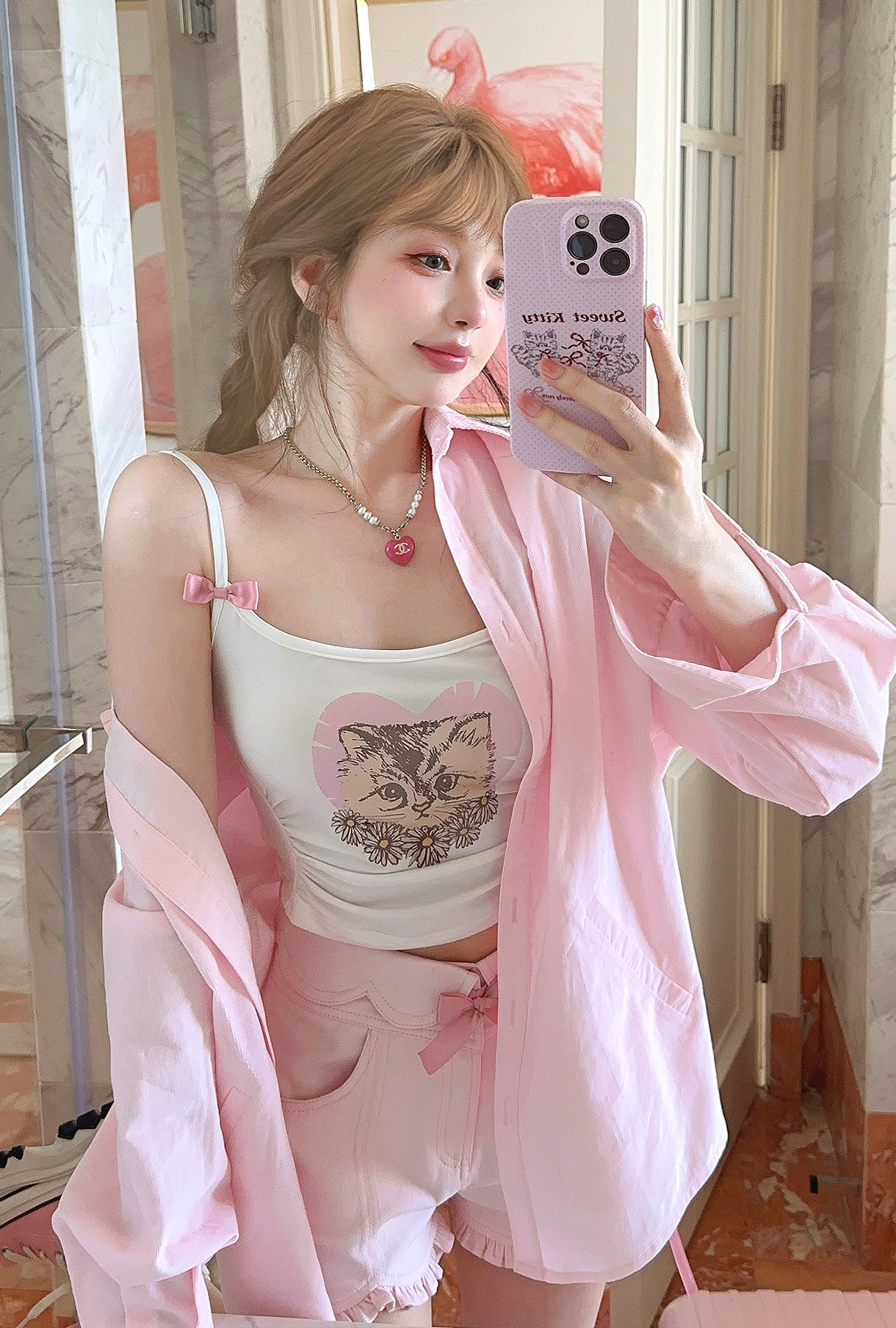 Bobon21 : พรีออเดอร์ เสื้อสายเดี่ยวพิมพ์ลายแมวน่ารักๆ แบรนด์แท้