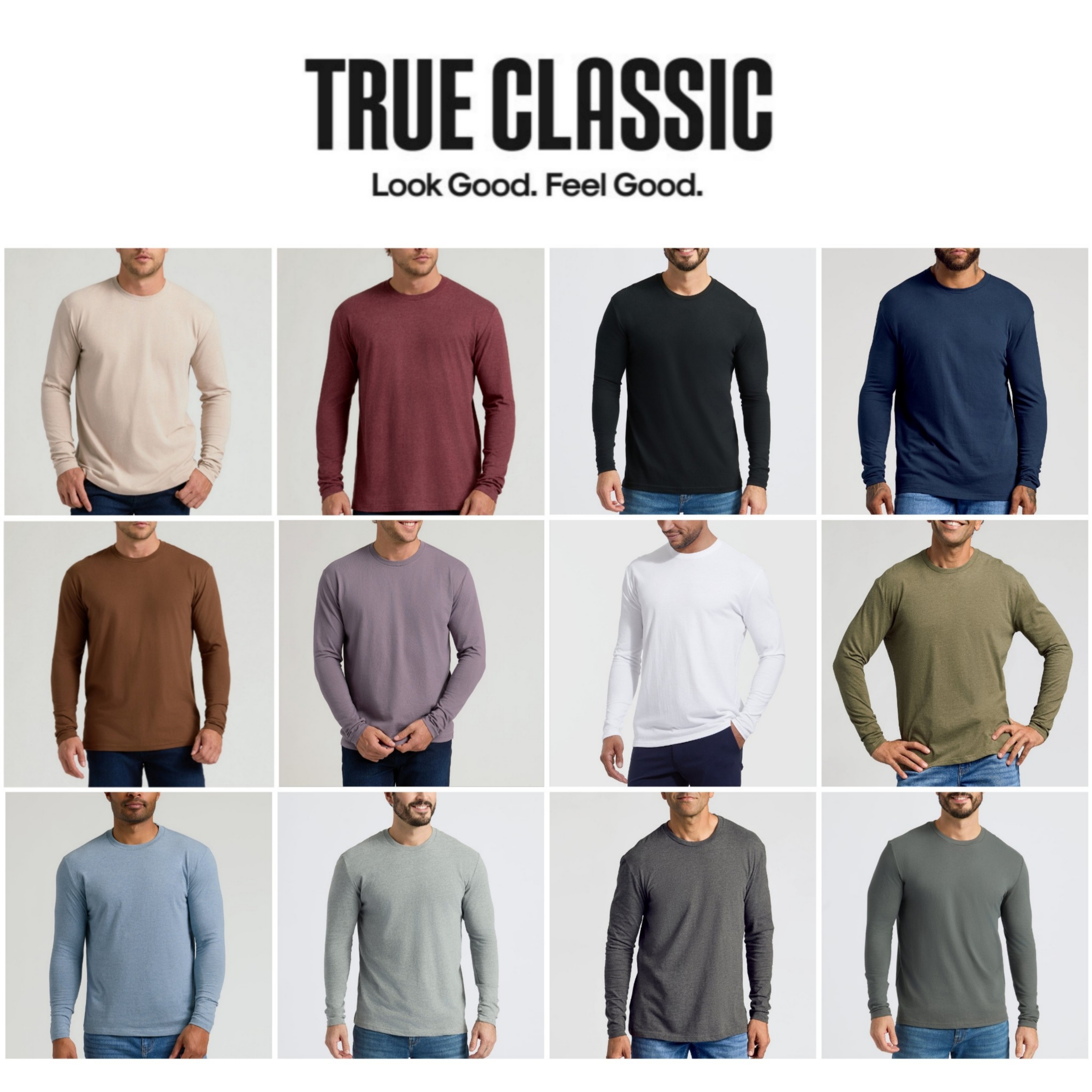 True Classic Premium Crew Neck Long Sleeve T-Shirt