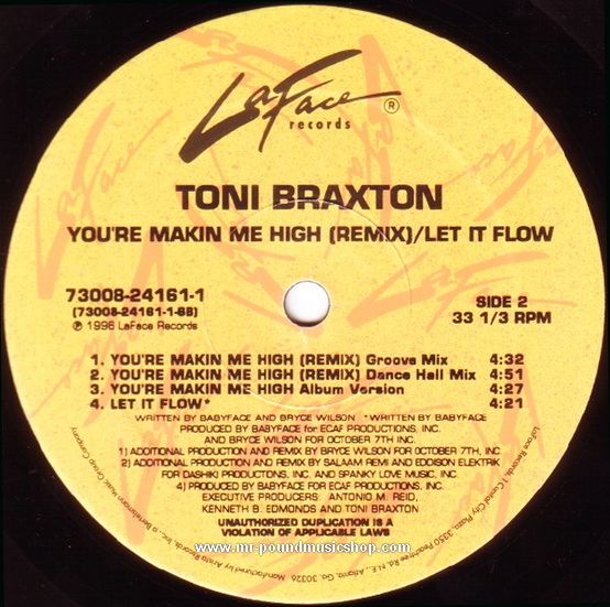 Toni Braxton - You're Makin Me High (Remix) / Let It Flow