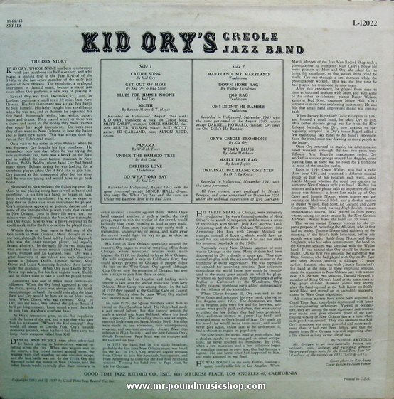 Kid Ory - Tailgate! Kid Ory's Creole Jazz Band